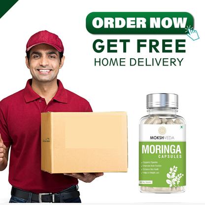 MOKSHVEDA Moringa Extract/Drumstick Leaf Extract Veg Supplement, 60 Vegetarian Capsules (Pack of 1)